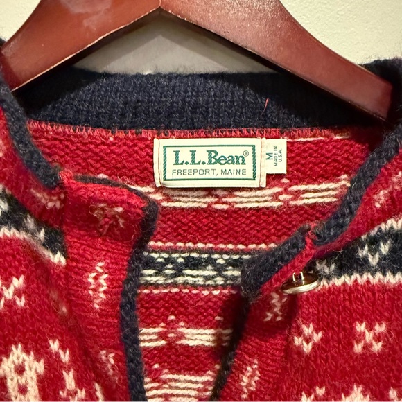 Vintage L.L. Bean Women’s Wool-Blend Button Front Fair Isle Sweater, Women's M - Picture 7 of 12